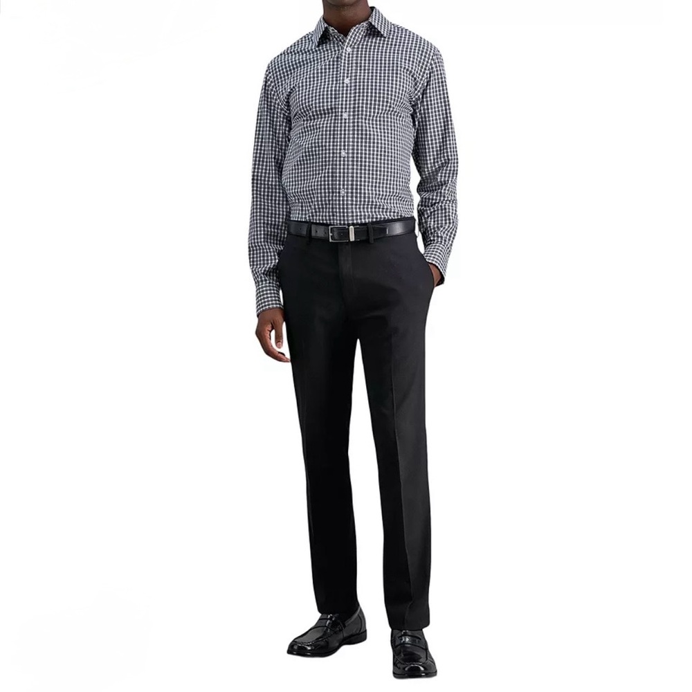NWT Reaction Kenneth Cole Stretch Slim Fit Dress Pants Black 36 x 30